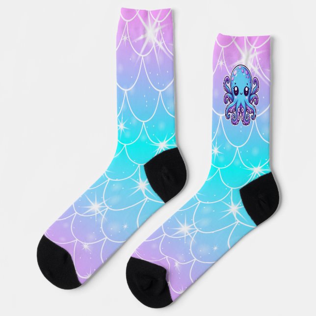 Cute blue octopus socks (Left)