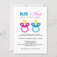 Cute Blue or Pink Pacifier Gender Reveal Party