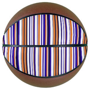Cute blue orange stripes basketball