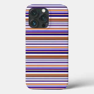 Cute blue orange stripes iPhone 13 pro case