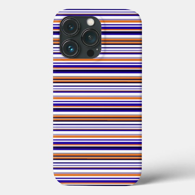 Cute blue orange stripes Case-Mate iPhone case (Back)