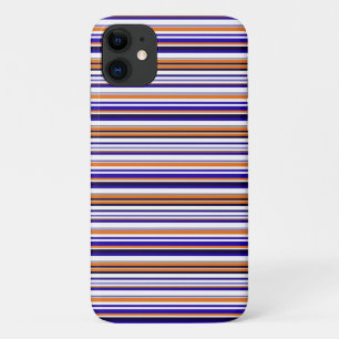 Cute blue orange stripes iPhone 11 case