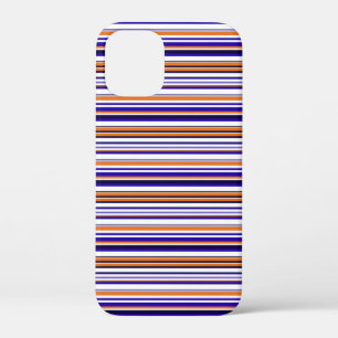 Cute blue orange stripes iPhone 12 mini case