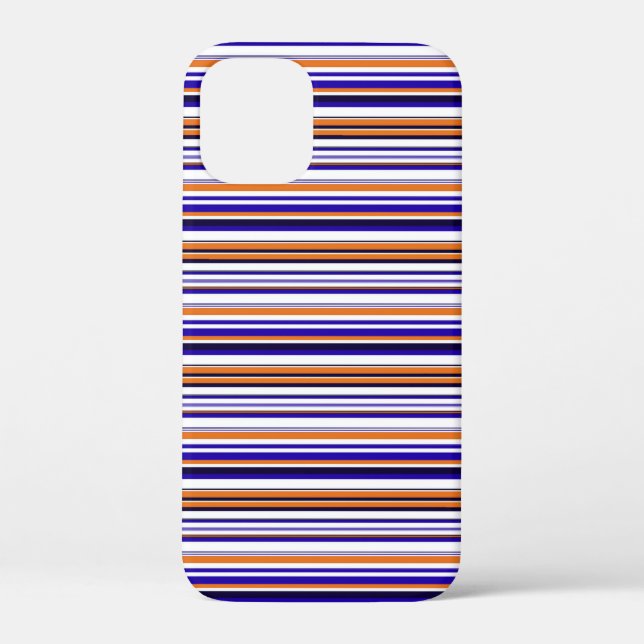 Cute blue orange stripes Case-Mate iPhone case (Back)