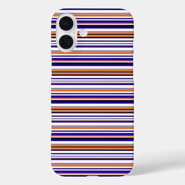 Cute blue orange stripes Case-Mate iPhone case (Back)