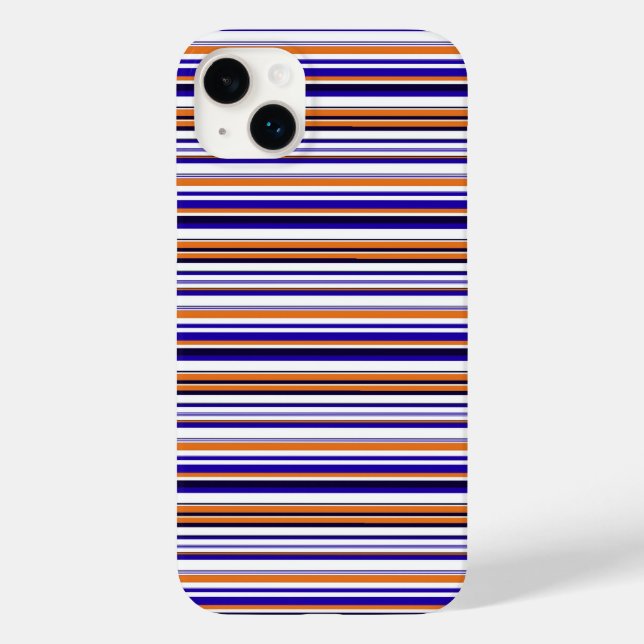 Cute blue orange stripes Case-Mate iPhone case (Back)