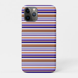 Cute blue orange stripes iPhone 11 pro case