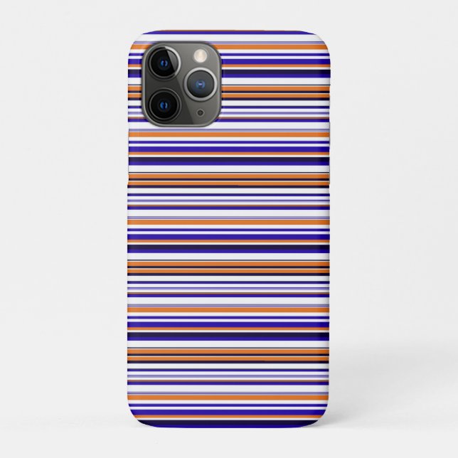 Cute blue orange stripes Case-Mate iPhone case (Back)