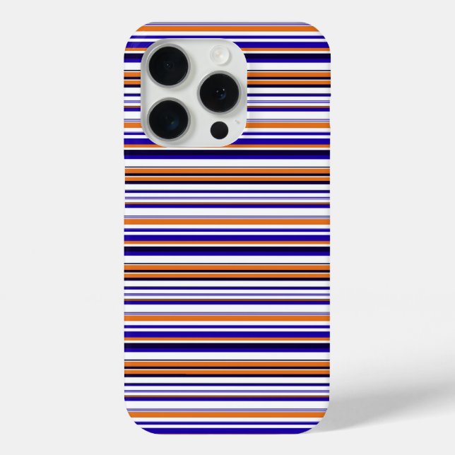 Cute blue orange stripes Case-Mate iPhone case (Back)