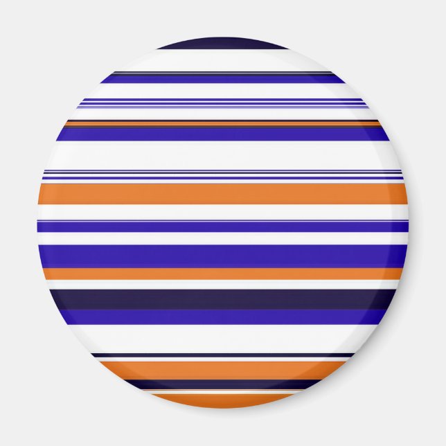Cute blue orange stripes magnet (Front)