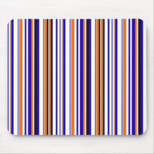 Cute blue orange stripes mouse pad