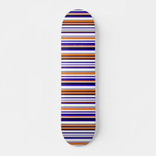Cute blue orange stripes skateboard