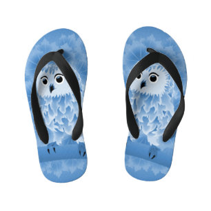 Cute Blue Owl Kid's Thongs