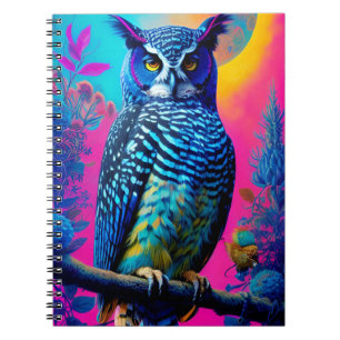 Cute blue owl notebook