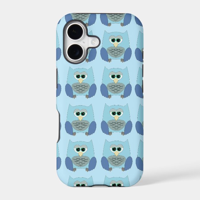 Cute Blue Owls Pattern (Back)