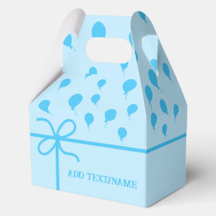 Cute Blue Party Balloons And Ribbons Custom Favour Box