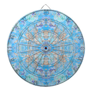 Cute blue pastel floral bandanna dartboard