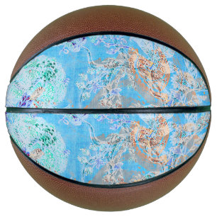 Cute blue pastel floral basketball