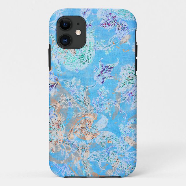 Cute blue pastel floral Case-Mate iPhone case (Back)