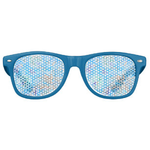 Cute blue pastel floral retro sunglasses