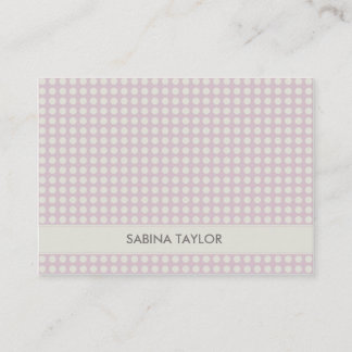 CUTE BLUE PASTEL POLKADOTS AND RIBBON PURPLE BUSINESS CARD