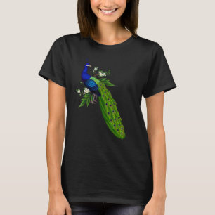 Cute Blue Peacock Cute Birds Animal Graphic T-Shirt