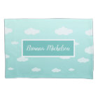 Cute Blue Personalised Cloud Pillow for Kids