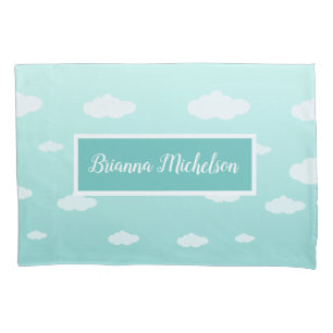 Cute Blue Personalised Cloud Pillow for Kids Pillowcase