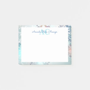 Cute Blue Personalised Monogram Name  Post-it Notes