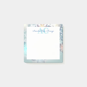 Cute Blue Personalised Monogram Name  Post-it Notes