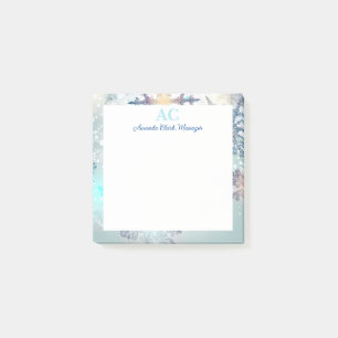Cute Blue Personalised Monogram Name  Post-it Notes