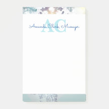 Cute Blue Personalised Monogram Name
