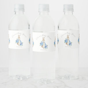 Cute Blue Peter Rabbit Baby Shower Water Bottle Label