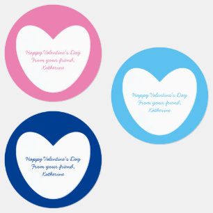 Cute blue & pink hearts classroom Valentine's Day