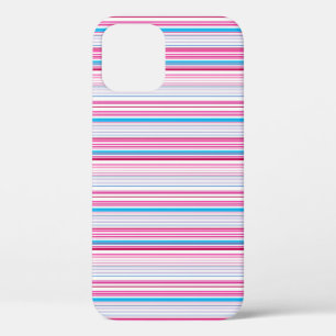 Cute blue pink stripes iPhone 12 case