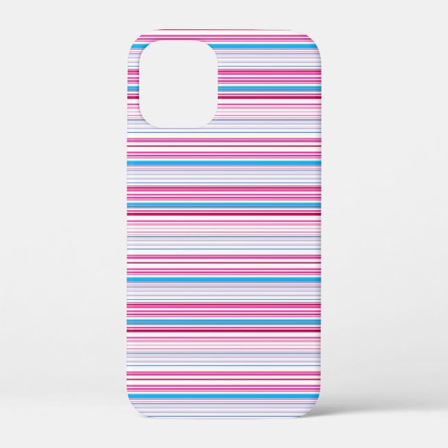 Cute blue pink stripes Case-Mate iPhone case (Back)