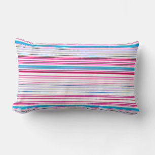 Cute blue pink stripes lumbar cushion