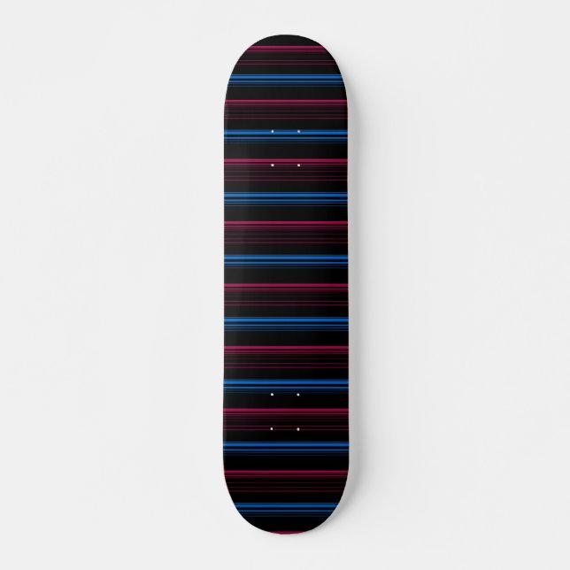 Cute blue pink stripes  skateboard (Front)