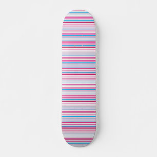 Cute blue pink stripes skateboard