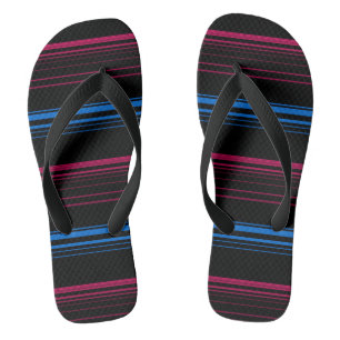 Cute blue pink stripes  thongs