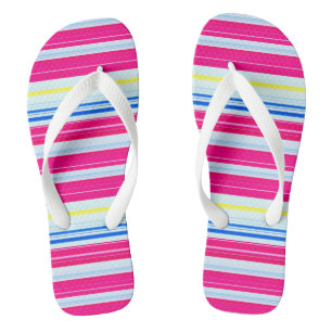 Cute blue pink stripes thongs