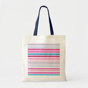 Cute blue pink stripes tote bag