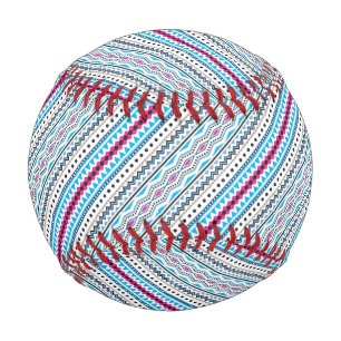 Cute blue pink tribal girl patterns design baseball