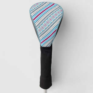 Cute blue pink tribal girl patterns design golf head cover