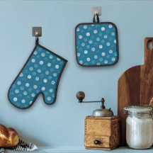    Cute Blue Polka Dots Modern & Elegant Christmas