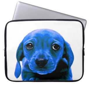 Cute Blue Puppy Dog Personalise IT Laptop Sleeve