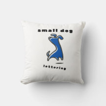 Cute Blue Puppy Double-Sided Throw Pillow