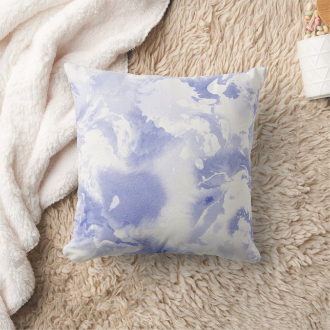 Cute Blue / Purple And White Abstract Pattern. Cushion (Blanket)