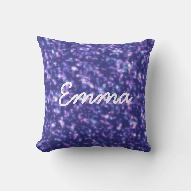 Cute Blue Purple Star Cosmos Baby Cushion (Front)