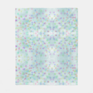 Cute Blue Rainbow Confetti Fleece Blanket